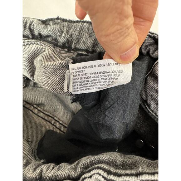 Wild Fable Super High-Rise Straight Jeans Black Grunge Button-Fly Size 0 - Picture 7 of 10